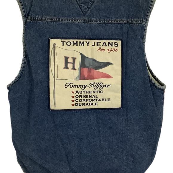 Vintage Tommy Hilfiger Plaid Men's Rare 90's Sherpa Blue Red White Vest Large - Picture 8 of 10
